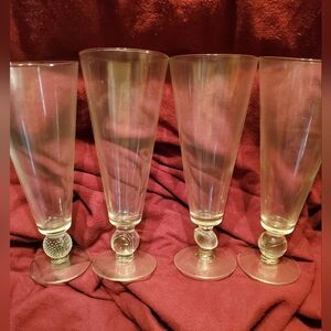 Vintage Pilsner Beer Glasses Set of 4 Football + Golf + Baseball + Basketball